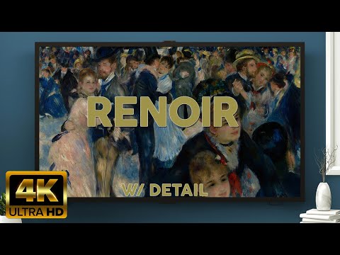 AUGUSTE RENOIR  4K HD Vintage Art TV  Impressionist Art Slideshow  Painting Screensaver w Detail
