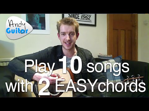 Play TEN guitar songs with two EASY chords  Beginners first guitar lesson