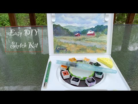 Easy DIY Watercolor Travel Palette Handheld Easel for Plein Air Painting or Urban Sketching