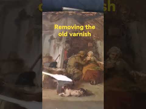 How to remove the old varnish revealing the original colors shorts artconservation usa art