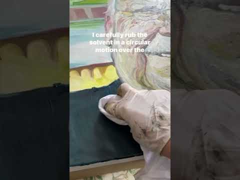 How to remove varnish from an oil painting  oilpainting arttips paintingtips varnishremoval