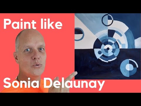 Paint like Robert and Sonia Delaunay  Concentric circles  Modern art painting tutorial