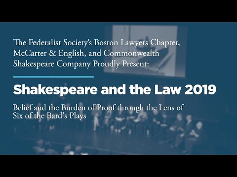 Shakespeare and Law 2019 Belief and the Burden of Proof through the Lens of Six of the Bard39s Plays