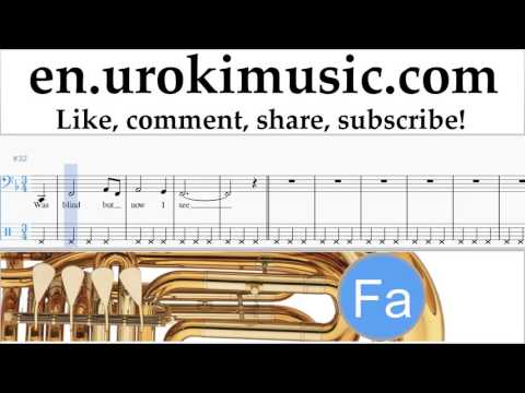 Tuba lessons Amazing  Grace Sheet Music Tutorial Part2 umb352