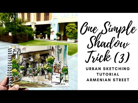 One Simple Shadow Trick 3  Urban Sketching Tutorial Armenian Street 11 min