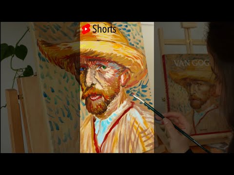 Learning to master copy shorts   Painting Van Gogh39s SelfPortrait with Straw Hat