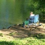 father and son fishing