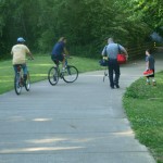 Bicycles on trail