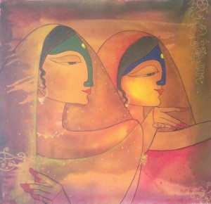 indian ladies painting by Gayatri Bhutada