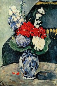 Paintings and Images by Cezanne_Bouquet in a Delft Vase (Bouquet au petit Delft)