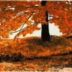 modern impressionism landscapes_autumn tree in sunlight