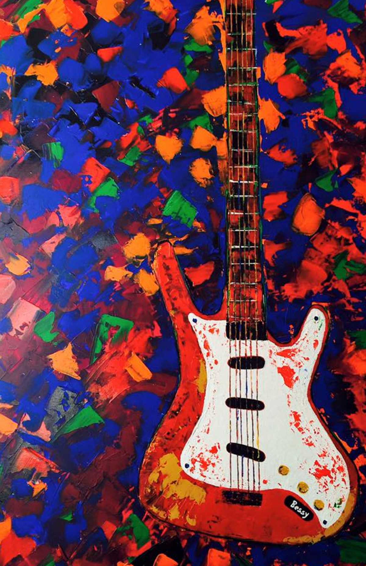 Abstract Painted Guitar