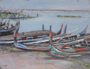 Boats with Eyes Painting