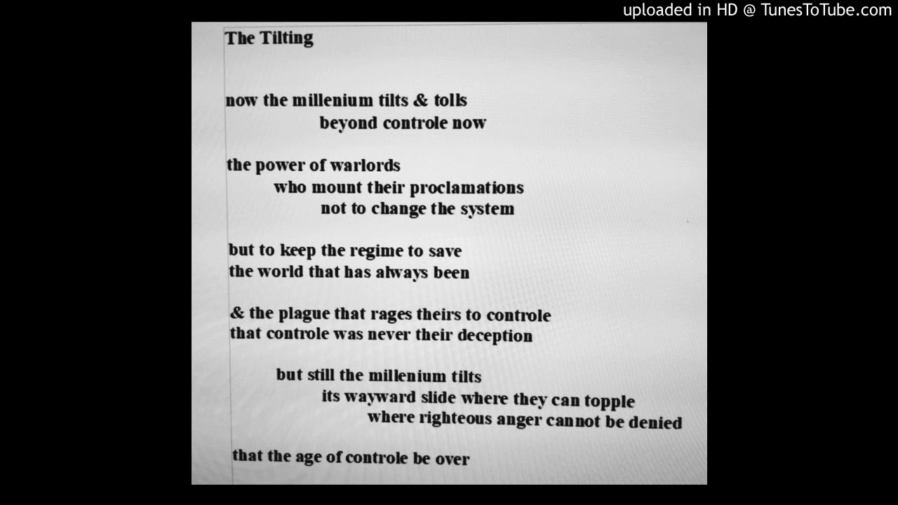 The Tilting. An Audio Textual Poem by Robin Ouzman Hislop