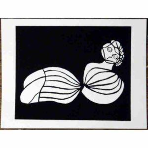 reclining lady screen print